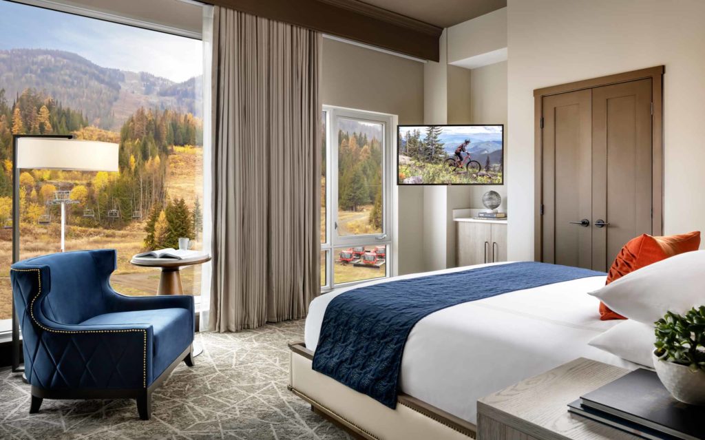 Deluxe Suite at The Josie with slope view in summer